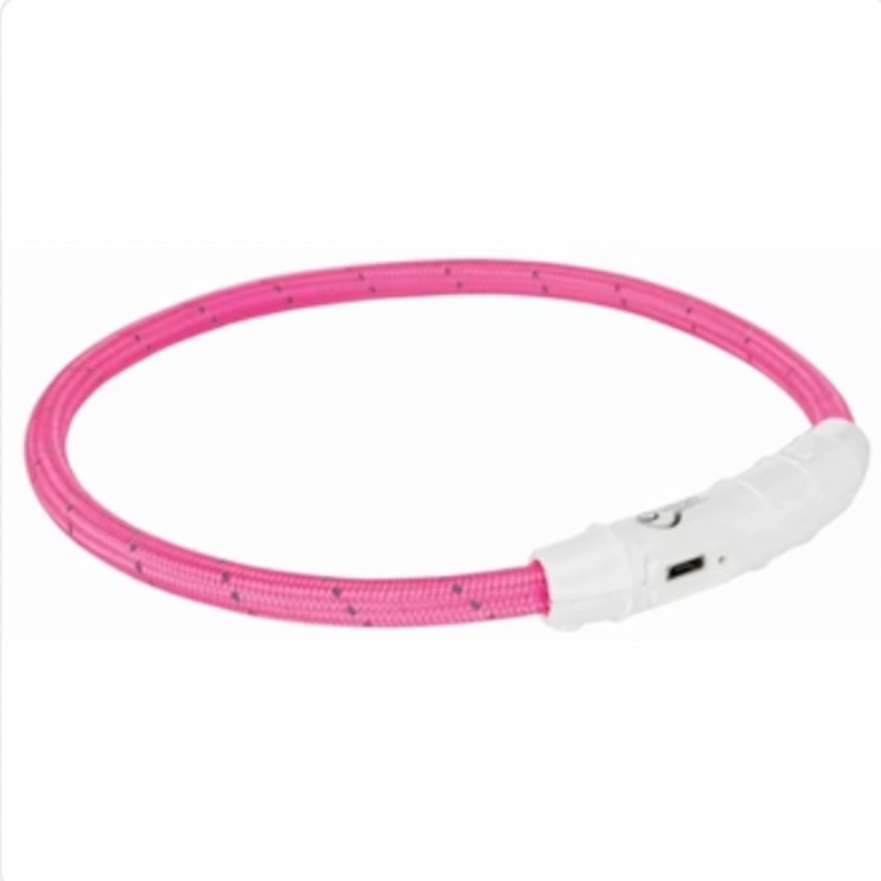 Hundehalsband USB wiederaufladbar / Nylon Rosa